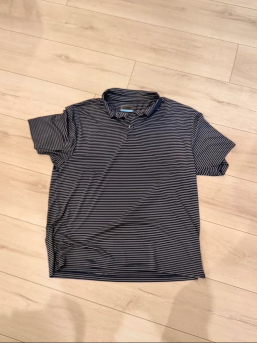 PGA Tour Navy and White Striped Polo